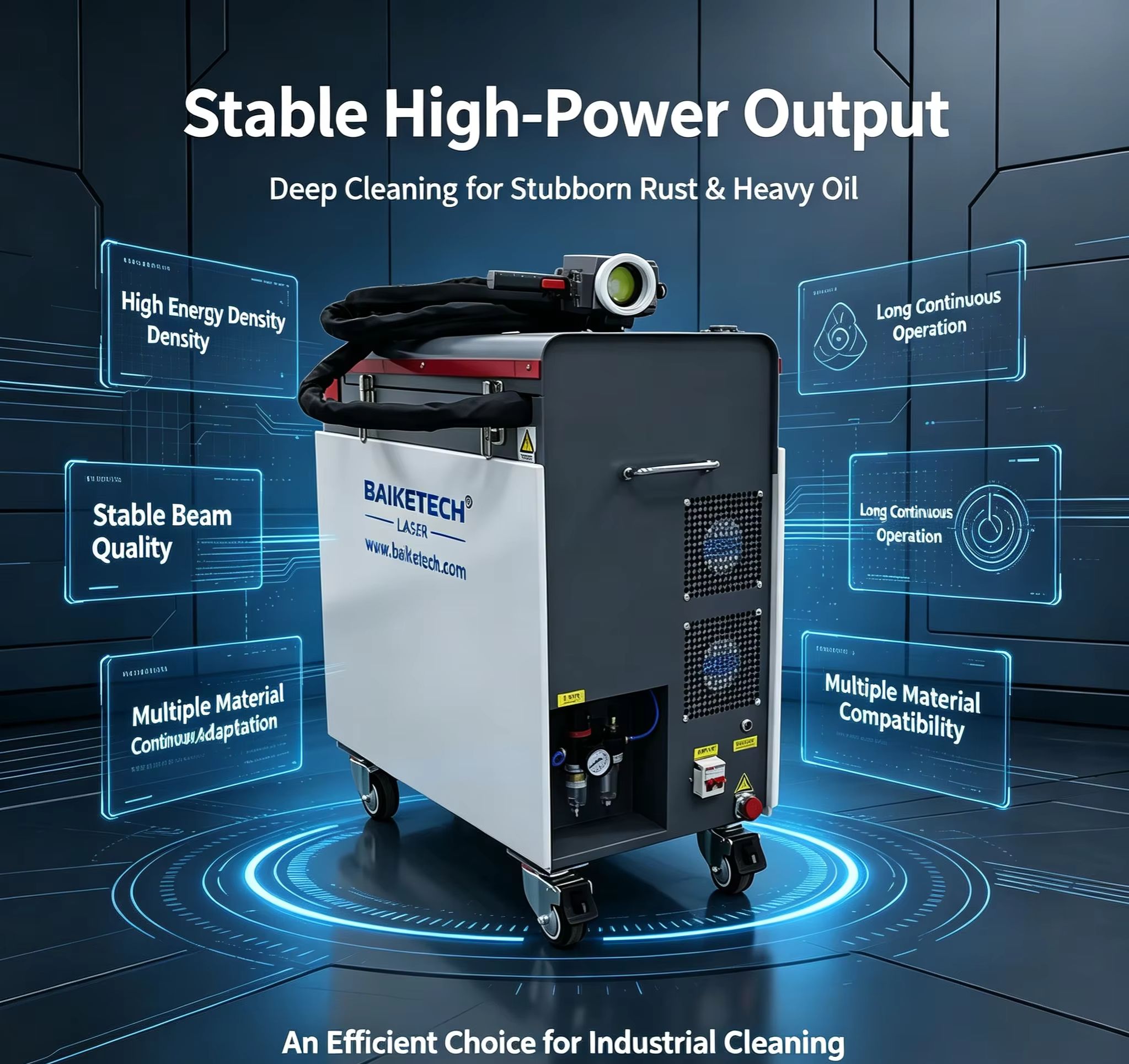 Industrial Laser - Cabinet Continuous Fiber Laser Cleaning Machine