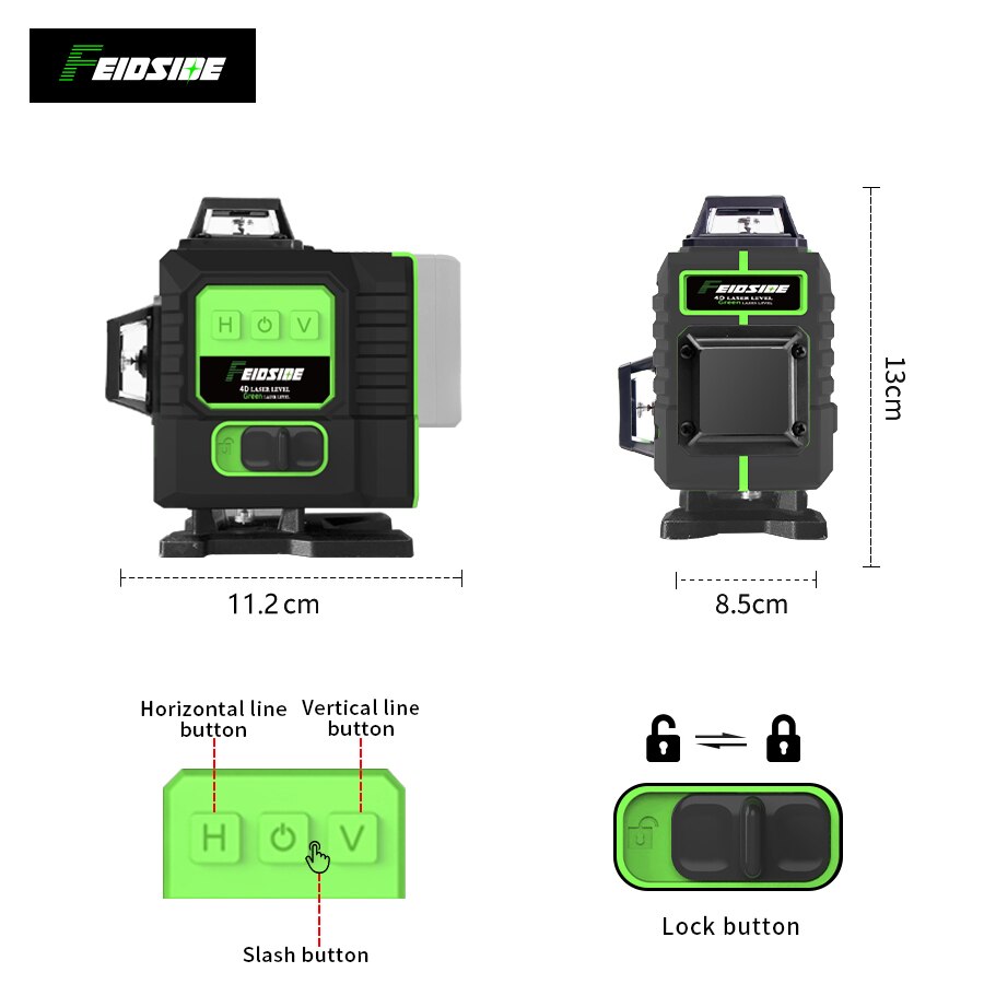 FEIDSIDE 16/12 Lines 4D/3D Las - Industrial Laser Level recension och pris