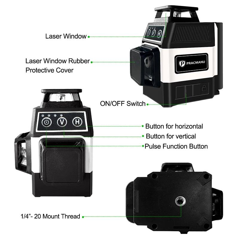 Pracmanu Mini 12 Lines 3D Lase - Industrial Laser Level recension och pris