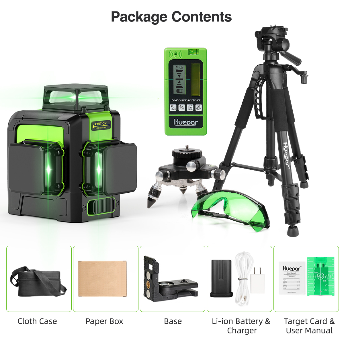 Huepar 903CG Set 12 3D Cross L - Industrial Laser Level recension och pris