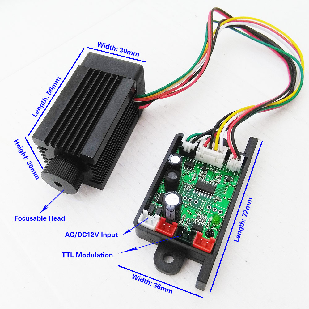 532nm 200mw Focusable Green Di - Diode Laser Module recension och pris